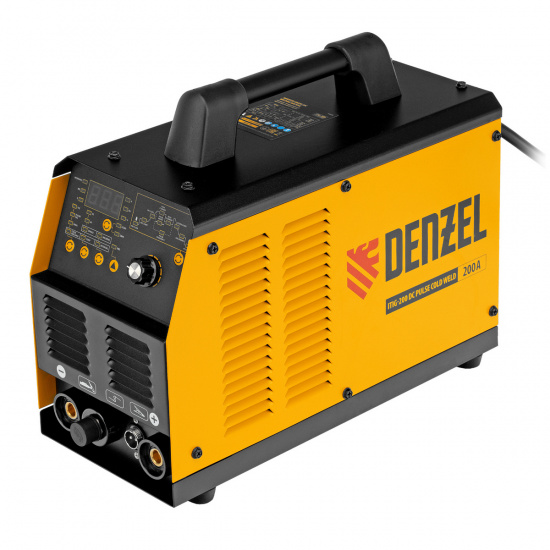 Большое фото товара - Аппарат инвертор. аргонодуговой сварки ITIG-200 DС Pulse Cold Weld 200A ПВ 60% Denzel 94329, 94329. Вариант №1