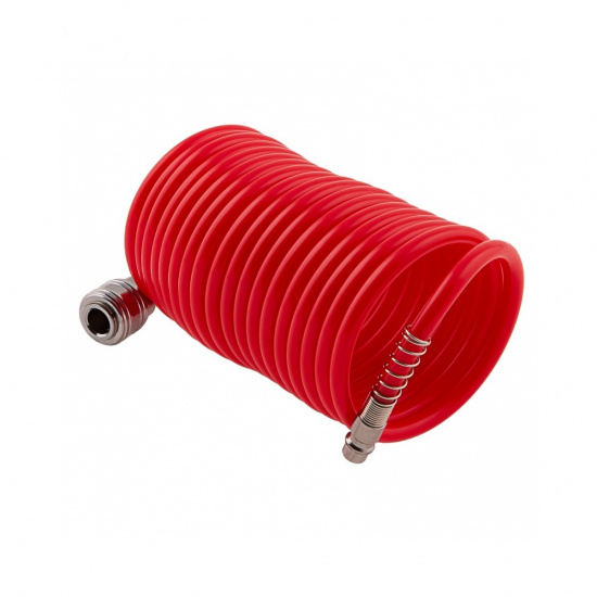 Большое фото товара - Шланг спиральный воздушный 5м с быстросъемными соединениями Matrix 57002, 57002. Вариант №1
