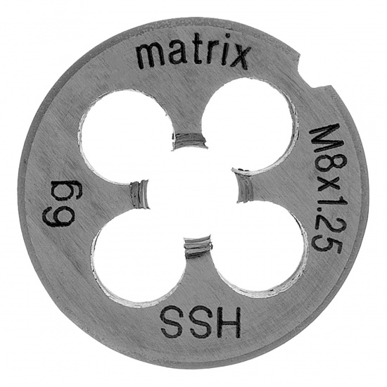 Большое фото товара - Плашка М8х1.25мм Р6М5 Matrix 77077, 77077. Вариант №2