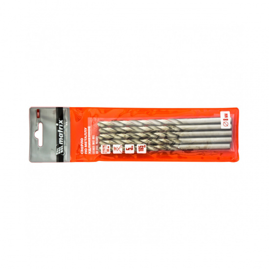 Большое фото товара - Сверло по металлу 8х165мм полированное удл HSS 5шт цилиндр. хвостовик Matrix 715080, 715080. Вариант №4