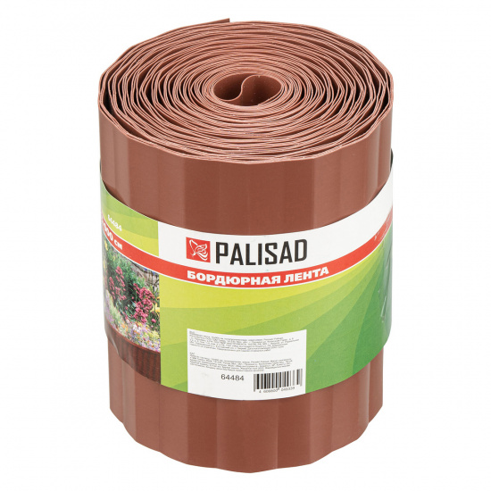 Большое фото товара - Бордюрная лента 15х900см полипропиленовая коричневая Palisad 64484, 64484. Вариант №4