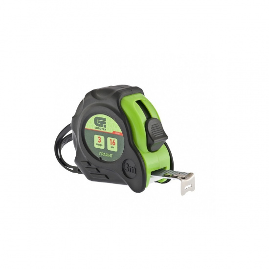 Большое фото товара - Рулетка Графит,обрезиненный корпус амортизатор,3м*16мм Сибртех 32530, 32530. Вариант №1
