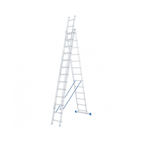 Большое фото товара - Лестница 3х13 ступеней алюминиевая трехсекционная Сибртех 97823, 97823. Вариант №1
