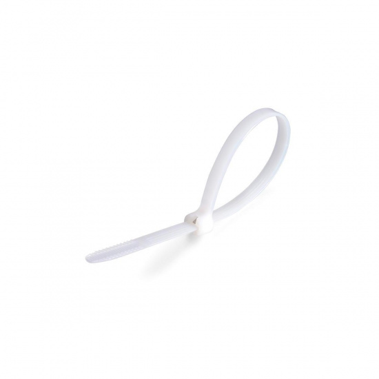 Большое фото товара - Стяжки нейлоновые КСЗ 5х250 (бел) (100шт) Fortisflex 90332, 90332. Вариант №1