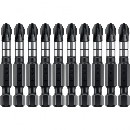 Большое фото товара - Ударные биты 10шт 50мм Impact Pro PH 3 KRAFTOOL 26191-3-50-S10, 26191-3-50-S10. Вариант №3
