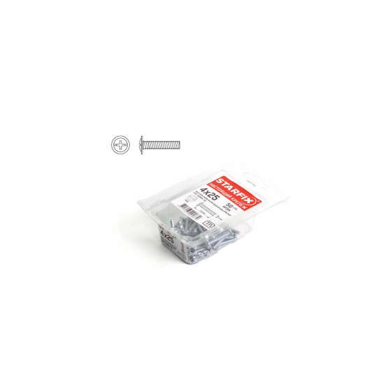 Большое фото товара - Винт М4х20мм для мебельной фурнитуры цинк DIN 967 100шт в пласт. конт. STARFIX SMP1-66881-100, SMP1-66881-100. Вариант №1