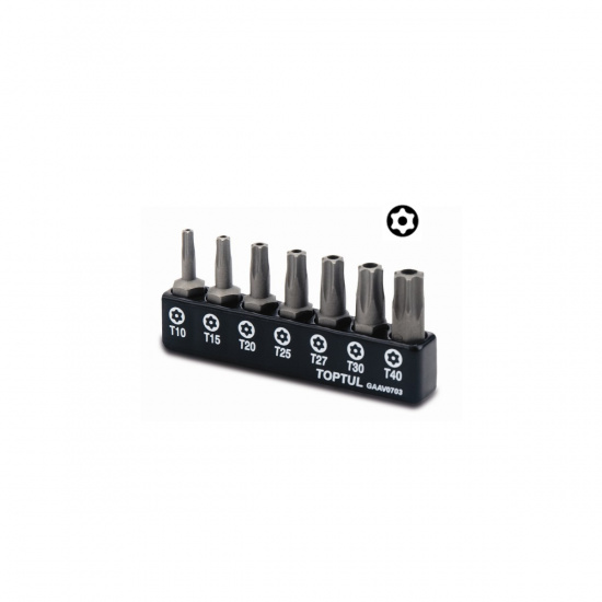 Большое фото товара - Набор бит TORX с отверст. Т10-Т40 7шт. TOPTUL GAAV0703, GAAV0703. Вариант №1