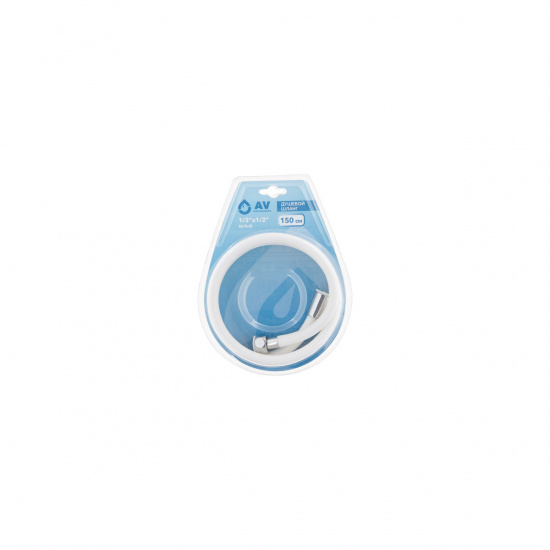 Большое фото товара - Шланг душевой PVC 1/2 г-г 150см бел AV Engineering AVSSS-045, AVSSS-045. Вариант №1