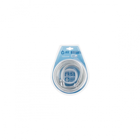 Большое фото товара - Шланг душевой PVC 1/2 г-г 200см хром AV Engineering AVSSS-051, AVSSS-051. Вариант №1