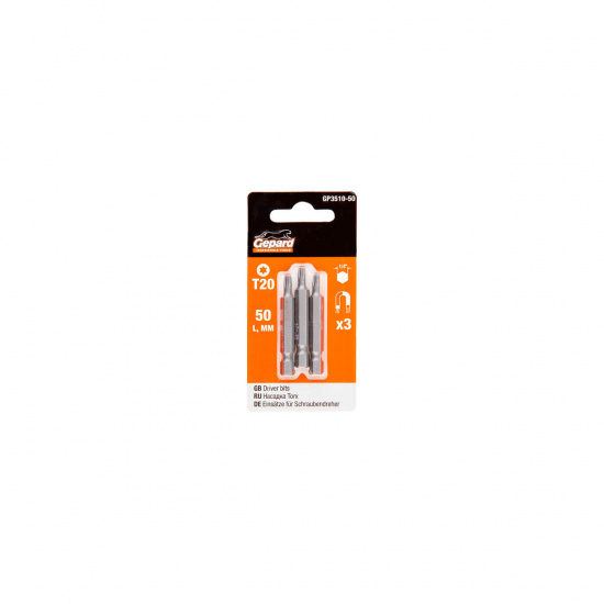 Большое фото товара - Насадка TORX T20 50мм 3шт GEPARD GP3510-50, GP3510-50. Вариант №1