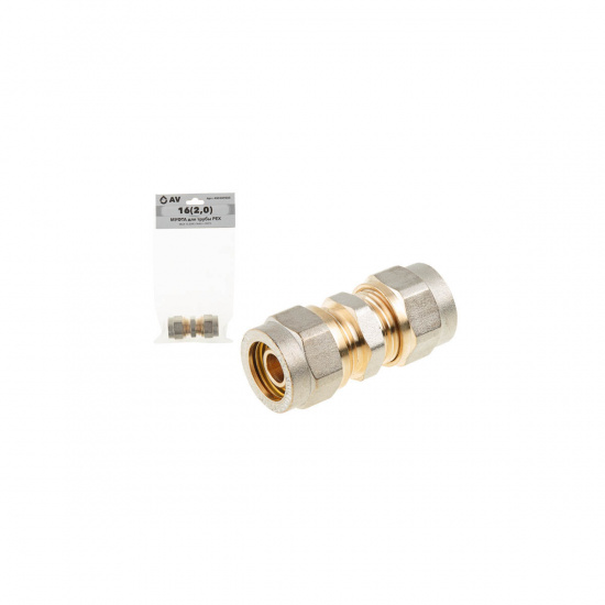 Большое фото товара - Муфта 16 2.0 для труб PEX инд. упак. AV Engineering AVE309005, AVE309005. Вариант №1