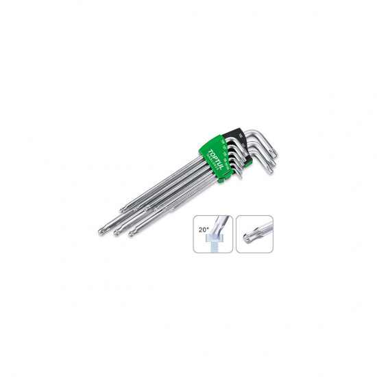 Большое фото товара - Набор ключей Torx T10-Т50 9шт длинных с отверстием и шариком TOPTUL GAAL0928, GAAL0928. Вариант №1