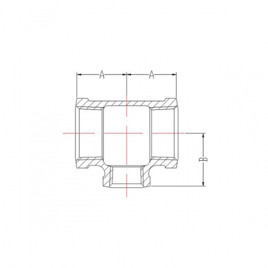 Большое фото товара - Тройник ред. 1 1/2х3/4 чугун оцинк. AV Engineering AVEC430011234, AVEC430011234. Вариант №1