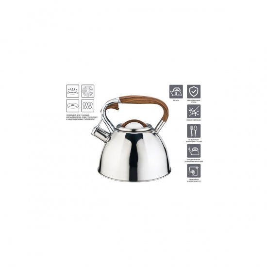 Большое фото товара - Чайник со свистком нержавеющая сталь 3.0л Ceylon PERFECTO LINEA 52-330001, 52-330001. Вариант №1
