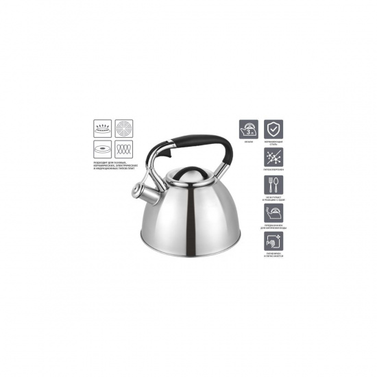 Большое фото товара - Чайник со свистком нержавеющая сталь 3.0л Jasmine PERFECTO LINEA 52-330002, 52-330002. Вариант №1