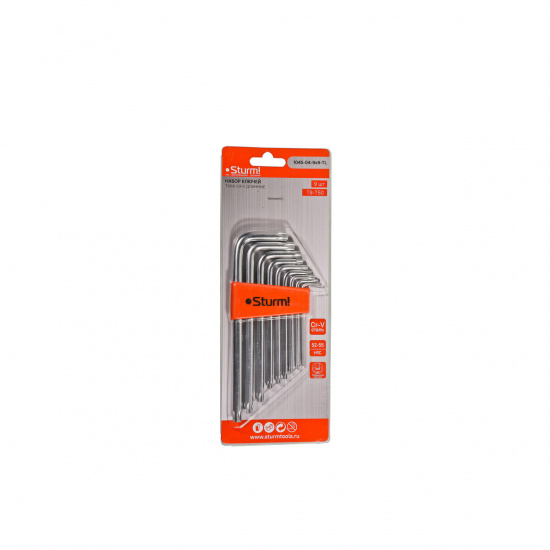 Большое фото товара - Набор ключей TORX 9шт T9-T50 CrV Sturm! 1045-04-9x9-TL, 1045-04-9x9-TL. Вариант №2