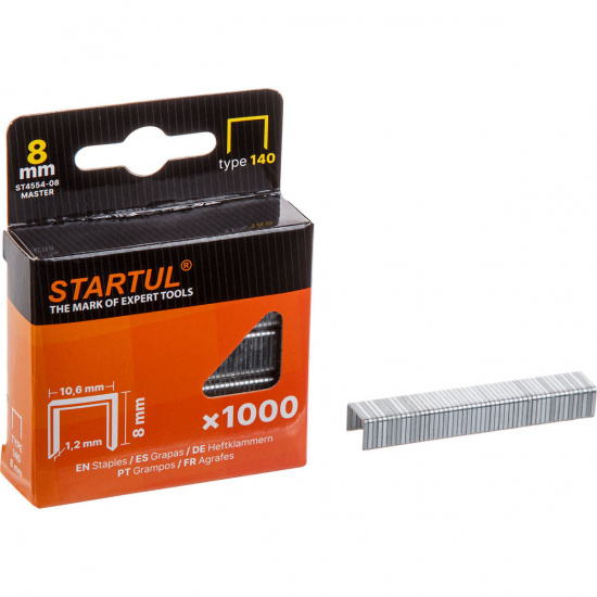 Большое фото товара - Скобы 8мм тип 140 1000шт MASTER STARTUL ST4554-08, ST4554-08. Вариант №1