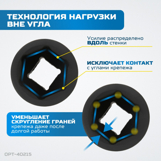 Большое фото товара - Набор ударных головок глубоких 1/2 10-32мм 15пр. OPTIMUS OPT-40215, OPT-40215. Вариант №3