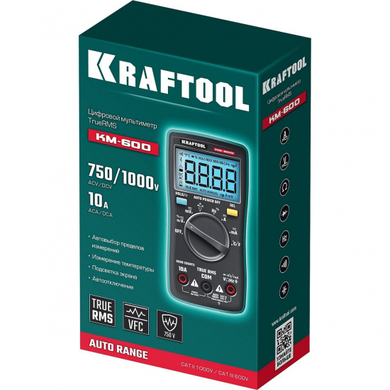 Большое фото товара - Цифровой мультиметр KM-600 KRAFTOOL 59854, 59854. Вариант №2
