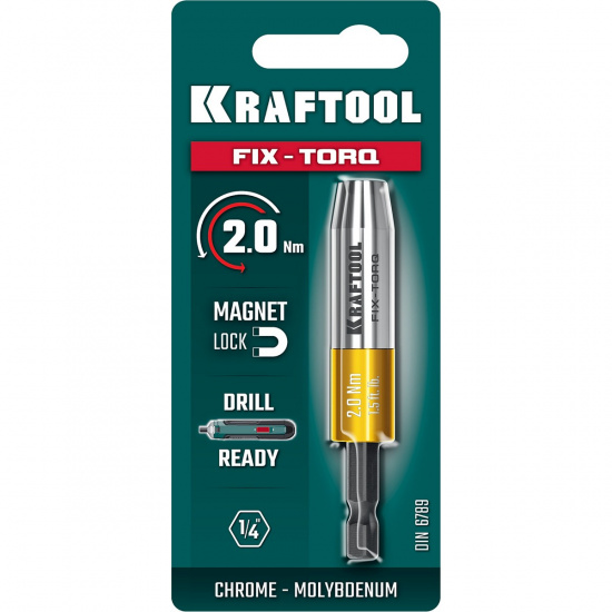 Большое фото товара - Динамометрический адаптер для бит FIX-TORQ 2.0Нм KRAFTOOL 64035-2.0, 64035-2.0. Вариант №2