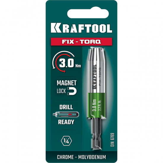 Большое фото товара - Динамометрический адаптер для бит FIX-TORQ 3.0Нм KRAFTOOL 64035-3.0, 64035-3.0. Вариант №2