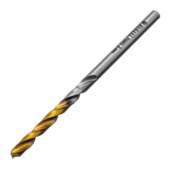 Большое фото товара - Сверло спиральное по металлу 3x60мм Р6М5 Golden Tip 2шт. Denzel 718225, 718225. Вариант №2
