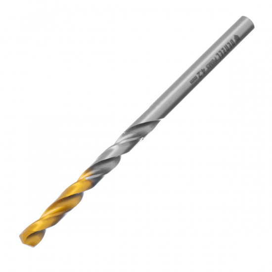 Большое фото товара - Сверло спиральное по металлу 4,2x75мм Р6М5 Golden Tip Denzel 718230, 718230. Вариант №1