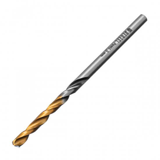 Большое фото товара - Сверло спиральное по металлу 3x61мм Р6М5 Golden Tip многогранная заточка 2шт. Denzel 718268, 718268. Вариант №2