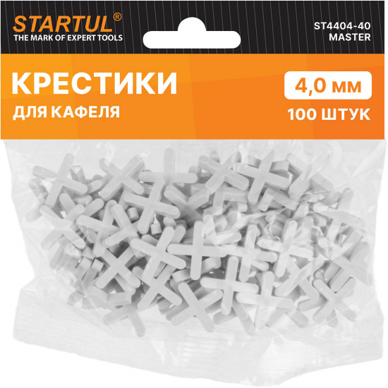 Большое фото товара - Крестики д/кафеля 4мм 100шт MASTER STARTUL ST4404-40, ST4404-40. Вариант №1