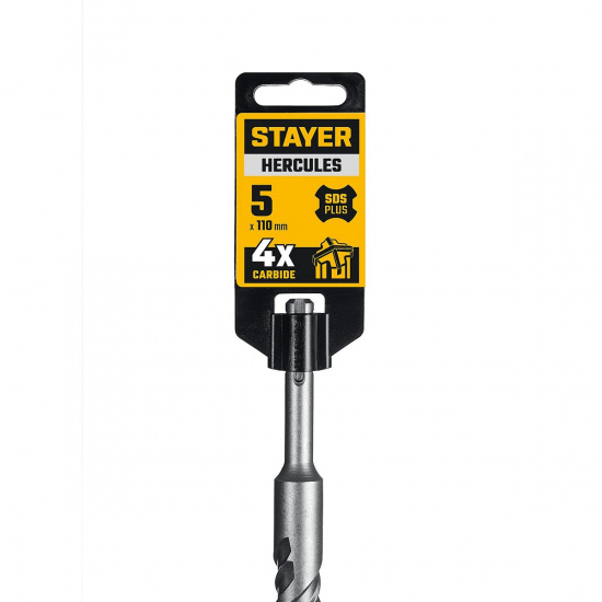 Большое фото товара - Бур SDS-plus HERCULES-4Х 5x110мм STAYER 29290-110-05, 29290-110-05. Вариант №2