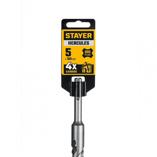 Большое фото товара - Бур SDS-plus HERCULES-4Х 5x160мм STAYER 29290-160-05, 29290-160-05. Вариант №2