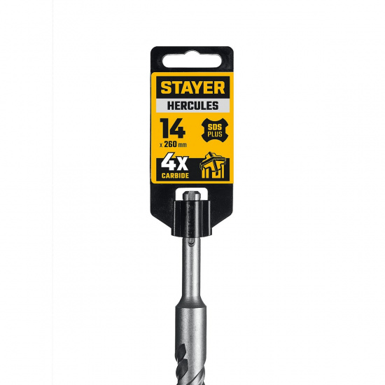 Большое фото товара - Бур SDS-plus HERCULES-4Х 14x260мм STAYER 29290-260-14, 29290-260-14. Вариант №2