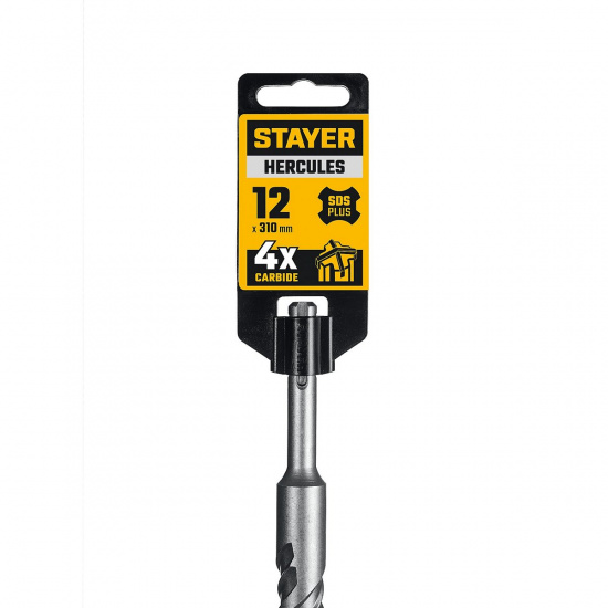 Большое фото товара - Бур SDS-plus HERCULES-4Х 12x310мм STAYER 29290-310-12, 29290-310-12. Вариант №2