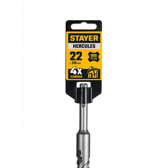 Большое фото товара - Бур SDS-plus HERCULES-4Х 22x310мм STAYER 29290-310-22, 29290-310-22. Вариант №2