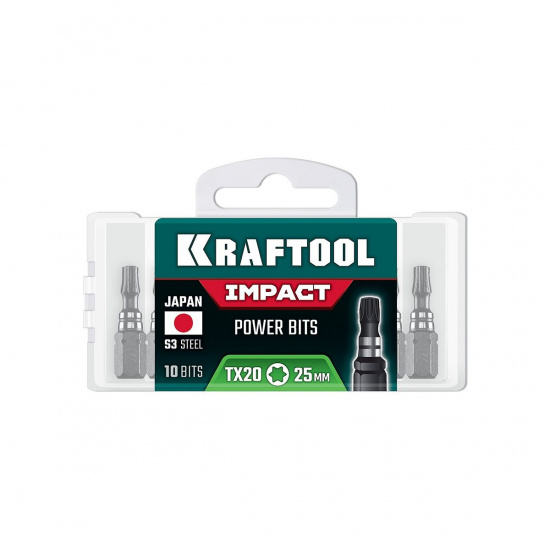 Большое фото товара - Ударные биты 10шт 25мм Impact TX 20 KRAFTOOL 26195-20-25-S10, 26195-20-25-S10. Вариант №2