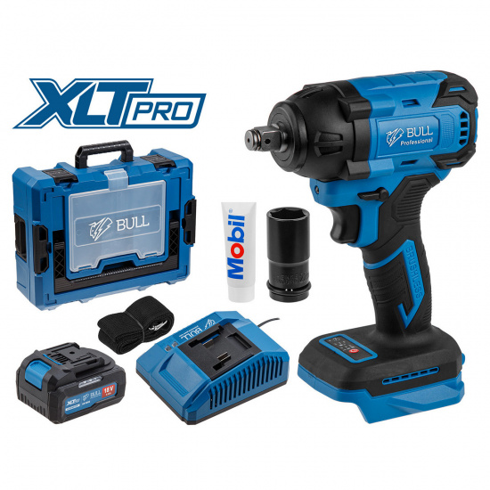 Большое фото товара - Аккум. ударный гайковерт SC 1804 Xcase XLTpro БЕСЩЕТ. 18В 400Н*м 1/2 1х4А*ч з/у 4А BULL 1329884, 1329884. Вариант №1