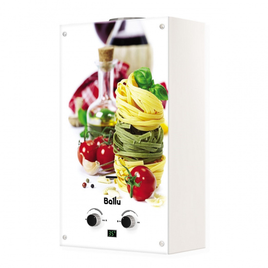 Большое фото товара - Колонка газовая BALLU GWH 10 Fiery Glass Pasta, GWH 10 Fiery Glass Pasta. Вариант №1
