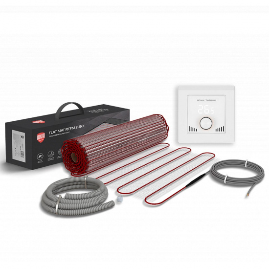 Большое фото товара - Мат нагреват. Flat Mat RTFM 2-150-3,5 терморегулятор RTI-16 Royal Thermo RTFM 2-150-3,5 с RTI-16, RTFM 2-150-3,5 комплект с RTI-16. Вариант №2