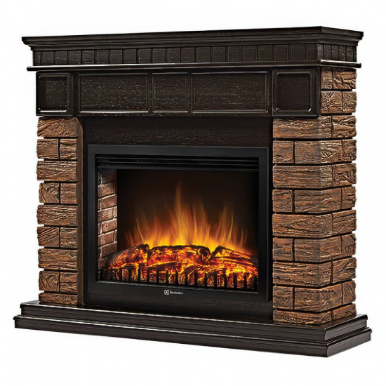 Большое фото товара - Портал Bricks Wood 30 камень темный шпон венге Firelight Bricks Wood 30 DSW, Bricks Wood 30 DSW. Вариант №1