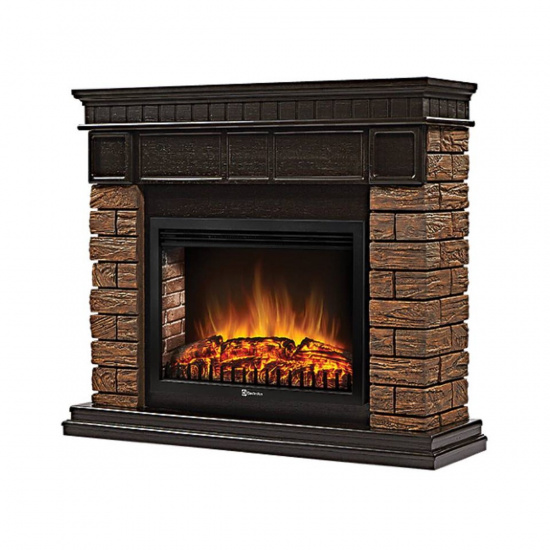 Большое фото товара - Портал Bricks Wood 30 камень коричневый шпон темный дуб Firelight Bricks Wood 30 BW, Bricks Wood 30 BW. Вариант №1