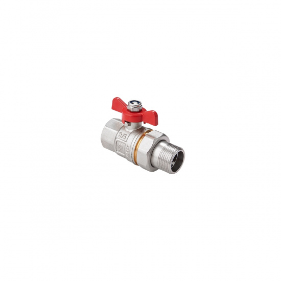 Большое фото товара - Кран шаровой латунный DN20 PN40 вн-американка бабочка MVI BV.520.05, BV.520.05. Вариант №1