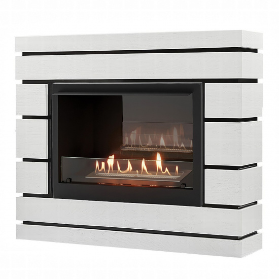 Большое фото товара - Камин BFP/P-2520 портал Moderno 25 шпон белый дуб Firelight set BFP/P-2520 + Moderno WO, set BFP/P-2520 + Moderno WO. Вариант №1