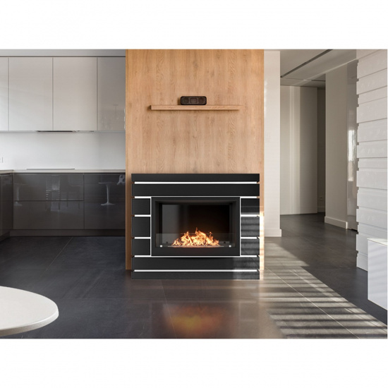 Большое фото товара - Камин BFP/P-2520 портал Moderno 25 шпон чёрный дуб Firelight set BFP/P-2520 + Moderno BO, set BFP/P-2520 + Moderno BO. Вариант №4