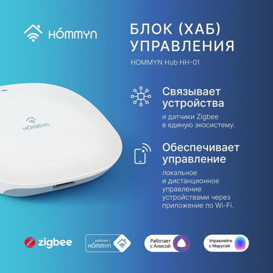 Большое фото товара - Блок управления (шлюз) HOMMYN Hub HH-01, Hub HH-01. Вариант №4