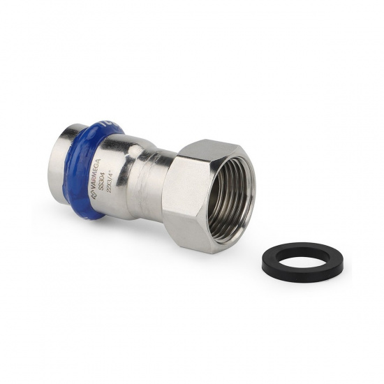 Большое фото товара - Муфта раструбная Inox Press с накидной гайкой 18x1/2 VARMEGA VM709001804, VM709001804. Вариант №2