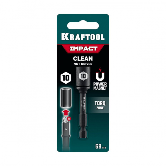 Большое фото товара - Бита с торцовой головкой 10мм CLEAN “Nut driver KRAFTOOL 26371-10, 26371-10. Вариант №2