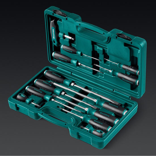 Большое фото товара - Набор ударных отверток сквозной стержень Cr-Mo IMPACT 13шт KRAFTOOL 25035, 25035. Вариант №3
