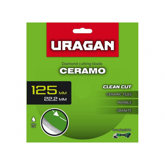 Большое фото товара - Диск алмазный отрезной сплошной CERAMO 125мм URAGAN 36707-125, 36707-125. Вариант №2
