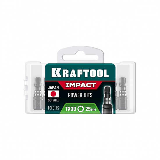 Большое фото товара - Ударные биты 10шт 25мм Impact TX 30 KRAFTOOL 26195-30-25-S10, 26195-30-25-S10. Вариант №2
