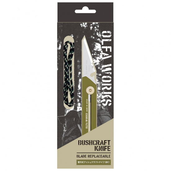Большое фото товара - Многоцелевой нож со сменным лезвием WORKS BK1 BUSHCRAFT KNIFE OLFA OW-BK1-OD, OW-BK1-OD. Вариант №2